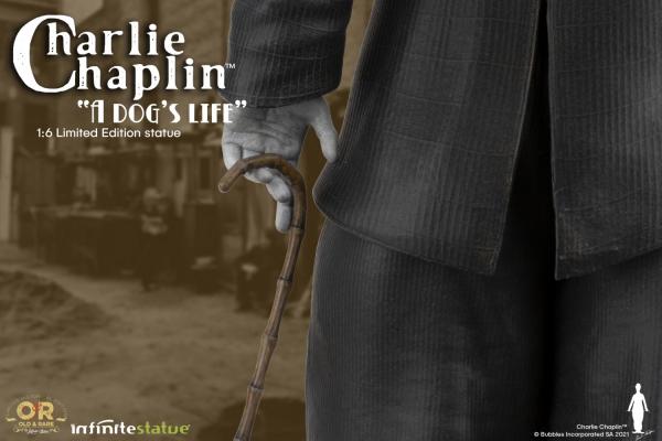 CHARLIE CHAPLIN "DOG'S LIFE" W/LIGHT RESIN STATUE
